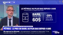 Le baril de pétrole passe sous les 60 dollars