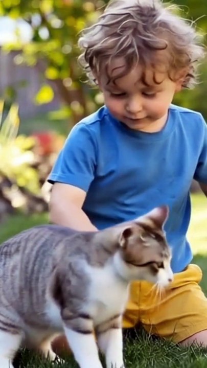 anak kecil bermain dengan kucing #Fypppp #Viral