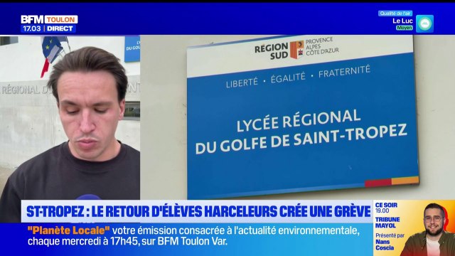 Les enseignants du lycée du Golfe de Saint-Tropez en grève après la réintégration de deux élèves exclus pour harcèlement scolaire