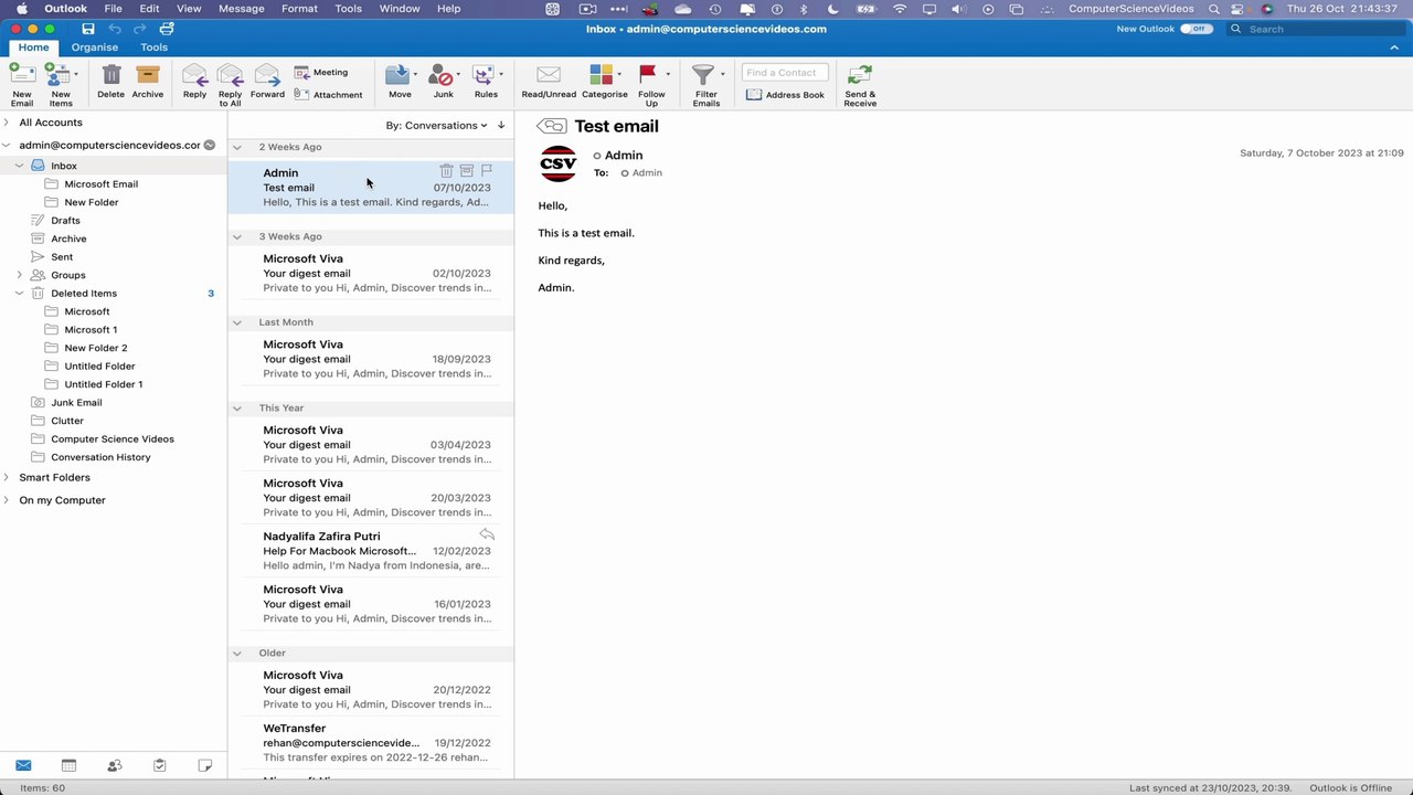 How to ARCHIVE an Email On Microsoft Outlook Using a Mac / Desktop Computer - Basic Tutorial | New