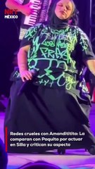 La imagen de Amandititita sentada en el escenario durante su concierto en la FENAL ha causado sorpresa y controversia en redes sociales.