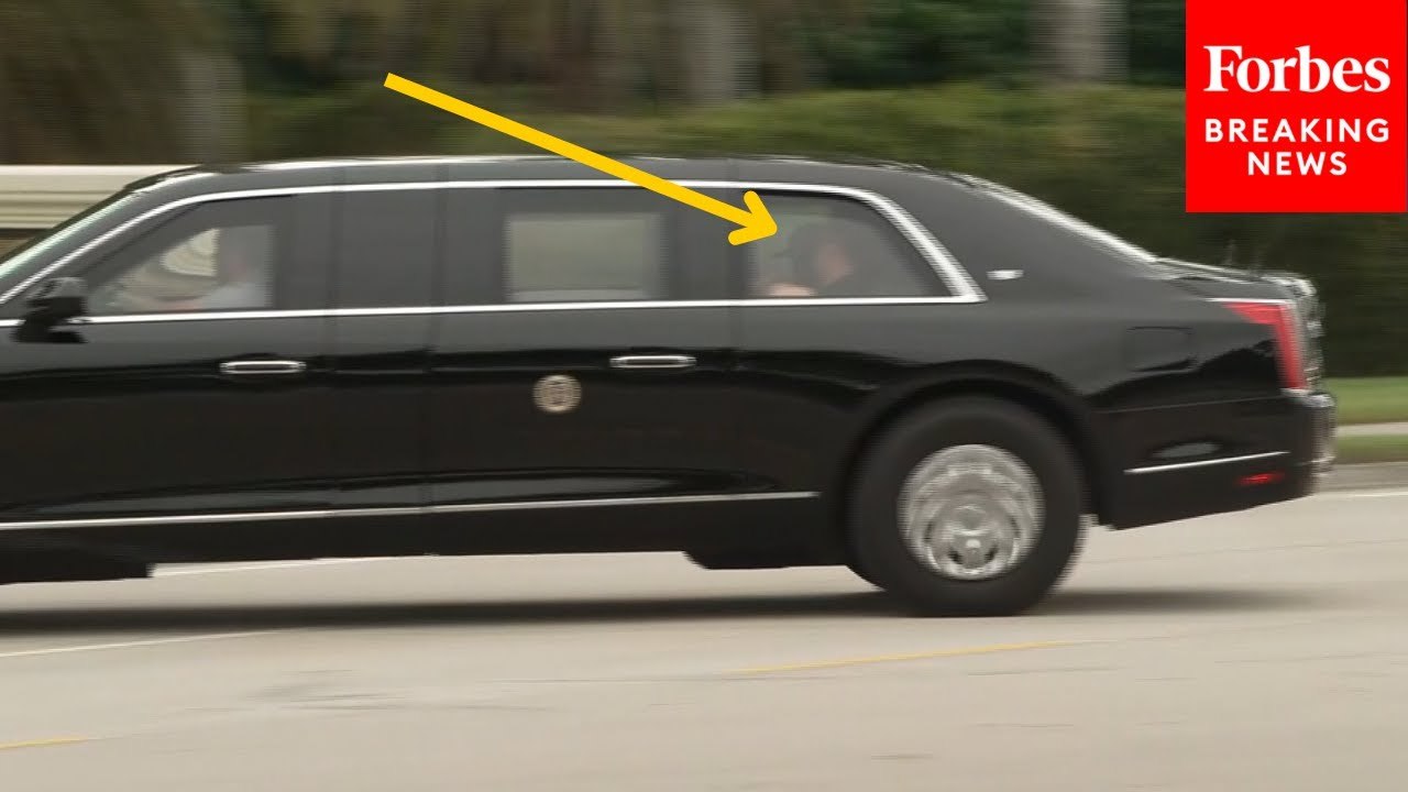 Trump Arrives At Trump International Golf Club In West Palm Beach, Florida