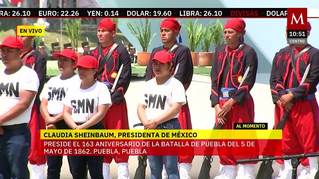 Claudia Sheinbaum encabeza el 163 aniversario de la Batalla de Puebla