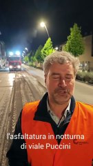 Lucca - Sono in corso, in notturna, i lavori di nuova asfaltatura (05.05.25)