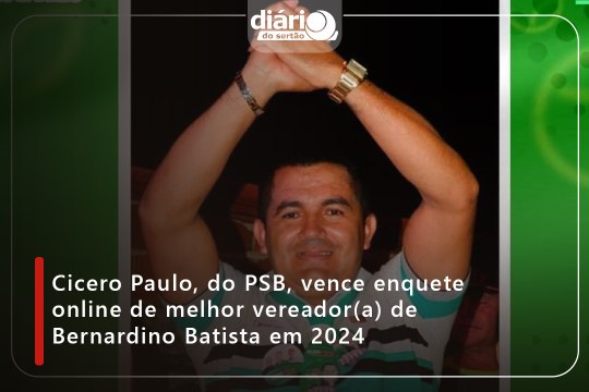 Cicero Paulo, do PSB, vence enquete online de melhor vereador(a) de Bernardino Batista em 2024