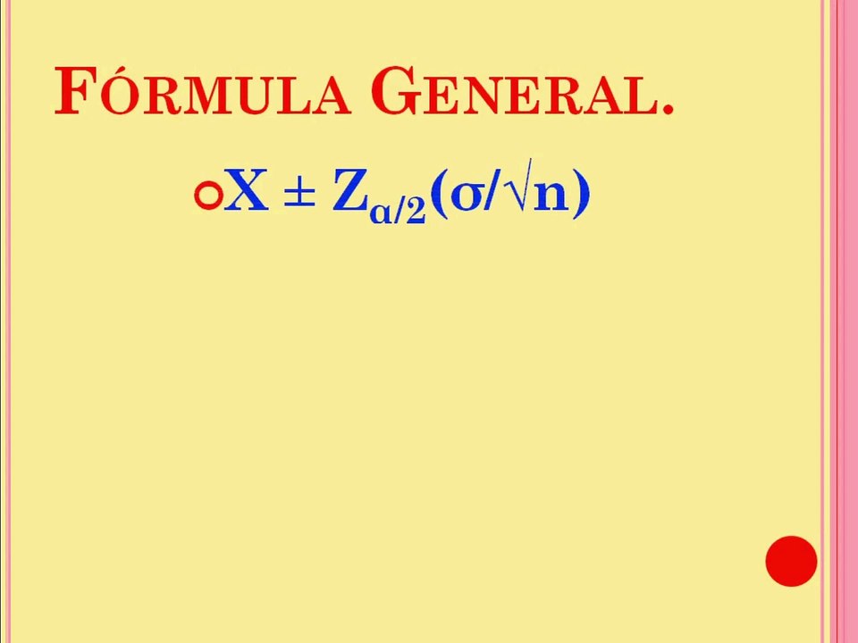 Fórmula General de Estimación por Intervalo