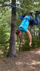 166. That's enough zip line for today 🧗 #shorts #fail #funny