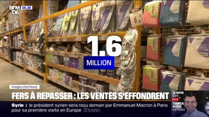 En France, les ventes de fer à repasser ont chuté de moitié en 20 ans, en passant de 3 millions à 1,6 million