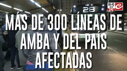 Paro de nacional de colectivos: afecta a unas 300 líneas del país