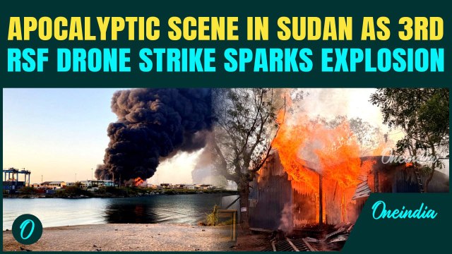 Sudan Port Blast: Critical Airport and Fuel Depots Hit by RSF Drones; Third Attack in 3 Days | VIDEO