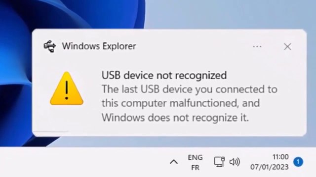 Solved - USB device not recognized keep popping up on Windows 11 / 10