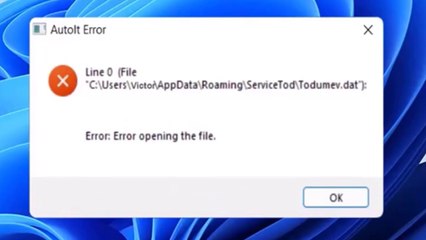 How do i fix autoIt Error Line 0 (file error opening the file on Windows 11 / 10