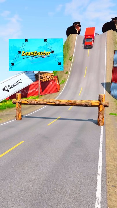 Cars & Rally Truck vs Log Trap - BeamNG.Drive