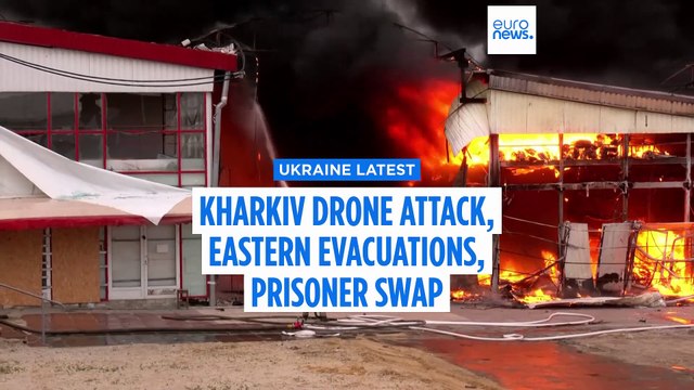 Russia launches drones strikes on Ukrainian city of Kharkiv, starting fires across city