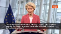 Von der Leyen: Stiamo costruendo 13 fabbriche per AI sblocchiamo 200 mld SOTTOTITOLI
