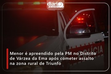 Menor é apreendido pela PM no Distrito de Várzea da Ema após cometer assalto na zona rural de Triunfo