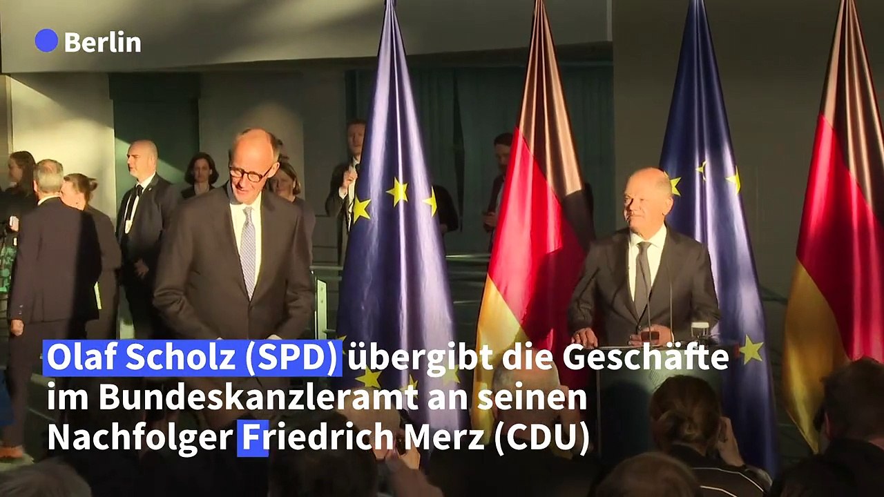 Scholz übergibt im Kanzleramt an Merz