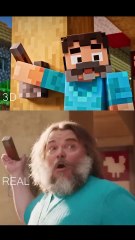 3d vs real  A Minecraft Movie - Steve’s lava chicken song