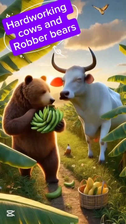 Beautiful story of a cow 🐄 and a bear 🐻 #ai_moral_story