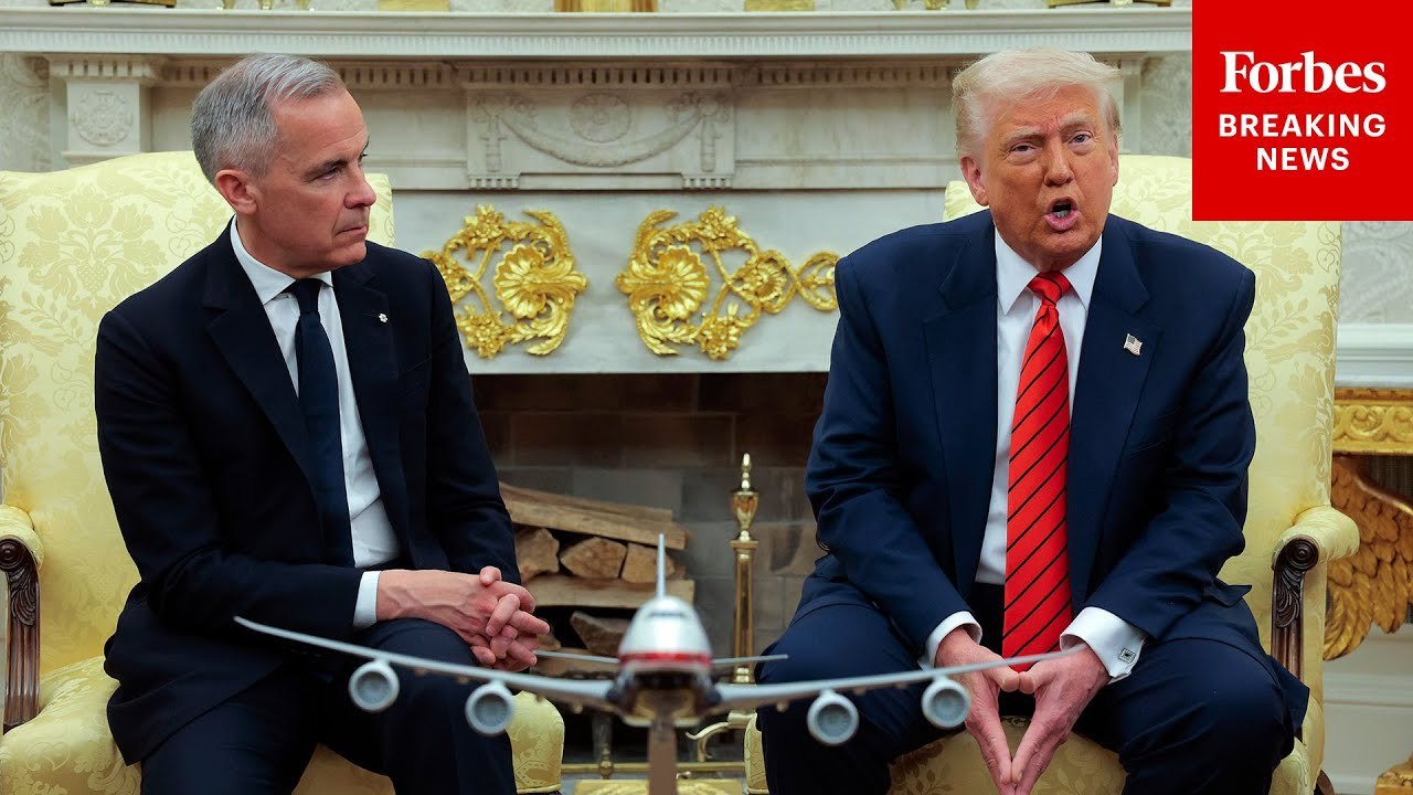Trump Reacts To Canadian PM Mark Carney's 'American Betrayal' Statement While Sitting Right Next To Him