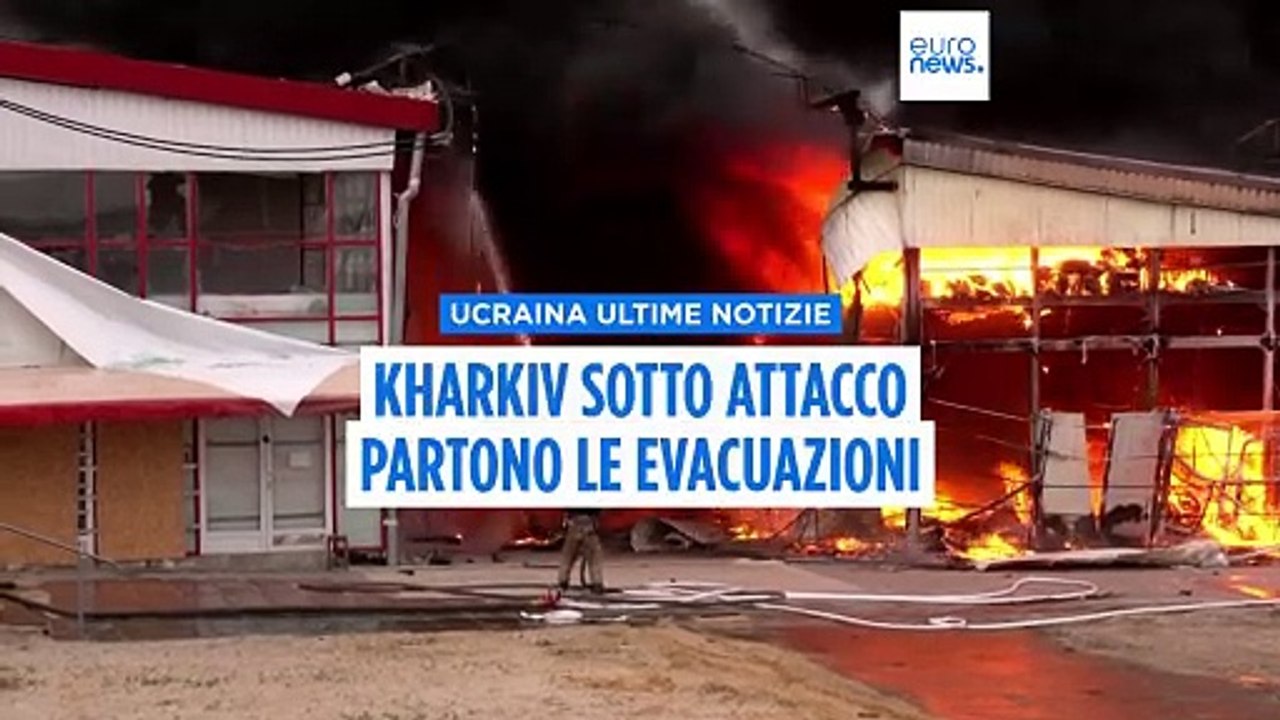 La Russia lancia droni su Kharkiv: incendi in tutta la città