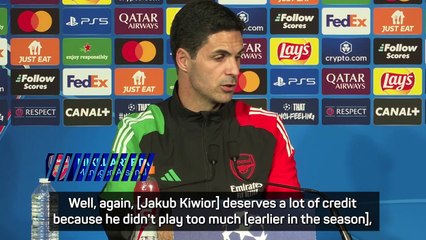 Arteta praises 'exceptional' Kiwior