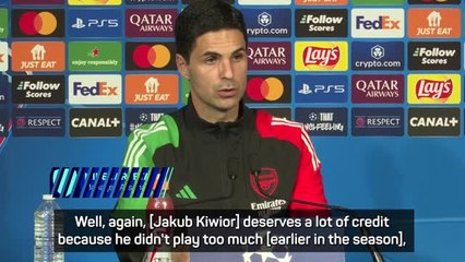 Arteta praises 'exceptional' Kiwior