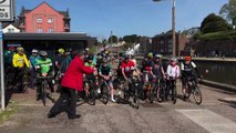 Tom Staniford leads off his charity cycle ride, video by Alan Quick IMG_9477