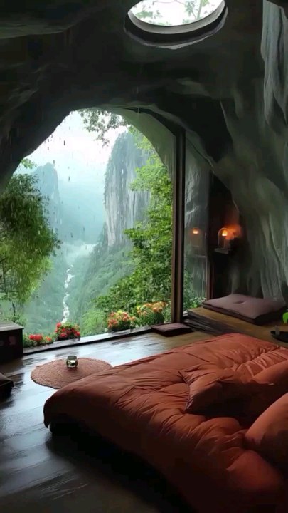 Elegance with Panoramic Views of Lush Green Valleys, Mountains, and Winding River in Misty Ambiance.#reel#reelinstagram#reelfacebook#fyp#foryou#luxurybedroomretreat#cozyhaven#luxuryliving#cozychic#bedroomoasis#peacefulretreat#follow
