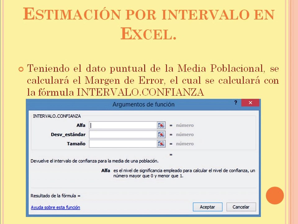 Cálculo de la Estimación por Intervalo con Excel