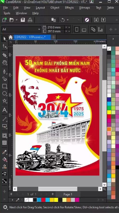 Poster design to promote the 50th anniversary of the liberation of the South and national reunification 4/30/1975-2025