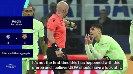 Barcelona's Pedri calls for investigation into Champions League referee