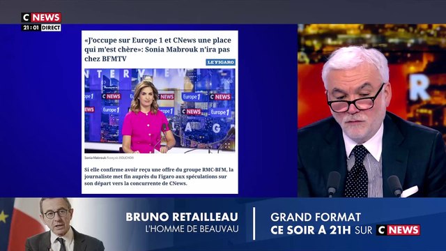 Regardez Pascal Praud qui exprime toute son admiration et son respect pour Sonia Mabrouk après l'annonce de son choix de rester sur CNews malgré la proposition de BFM TV