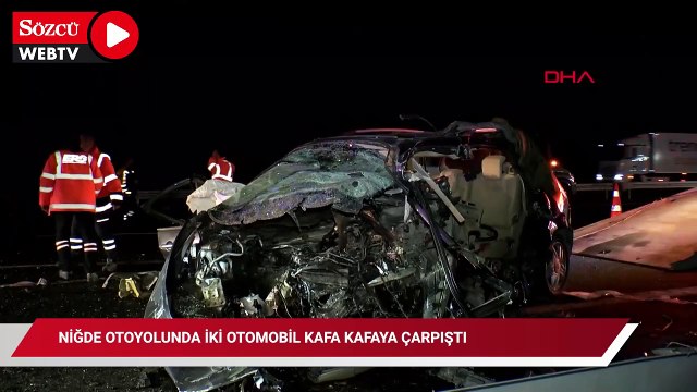 Niğde otoyolunda iki otomobil kafa kafaya çarpıştı: 4 ölü, 1 yaralı