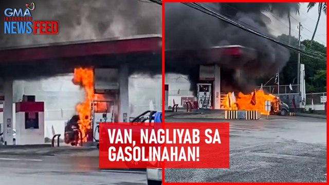Van, nagliyab sa gasolinahan! | GMA Integrated Newsfeed