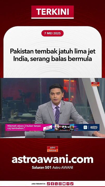 Pakistan tembak jatuh 5 jet India, serang balas bermula
