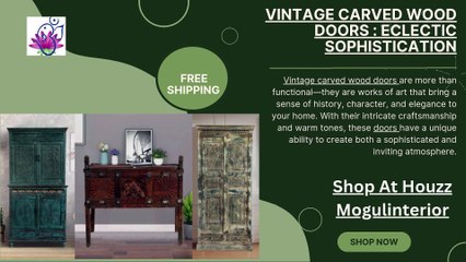 Vintage Carved Wood Doors  Eclectic Sophistication