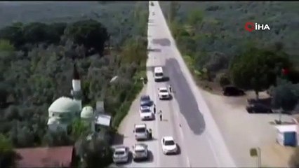 Bursa’da jandarmadan havadan ve karadan denetim