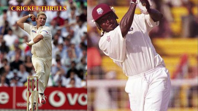 Carl Hooper vs Shane Warne 1st Test between West Indies and Australia at Bridgetown, Barbados