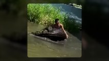 Attaqué par un crocodile qu'il avait pris pour une statue