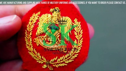 United Arab Emirates Bullion Hat Badge, Indian Silk Brand Clothing Badge,  Gulf Uniform Badge
