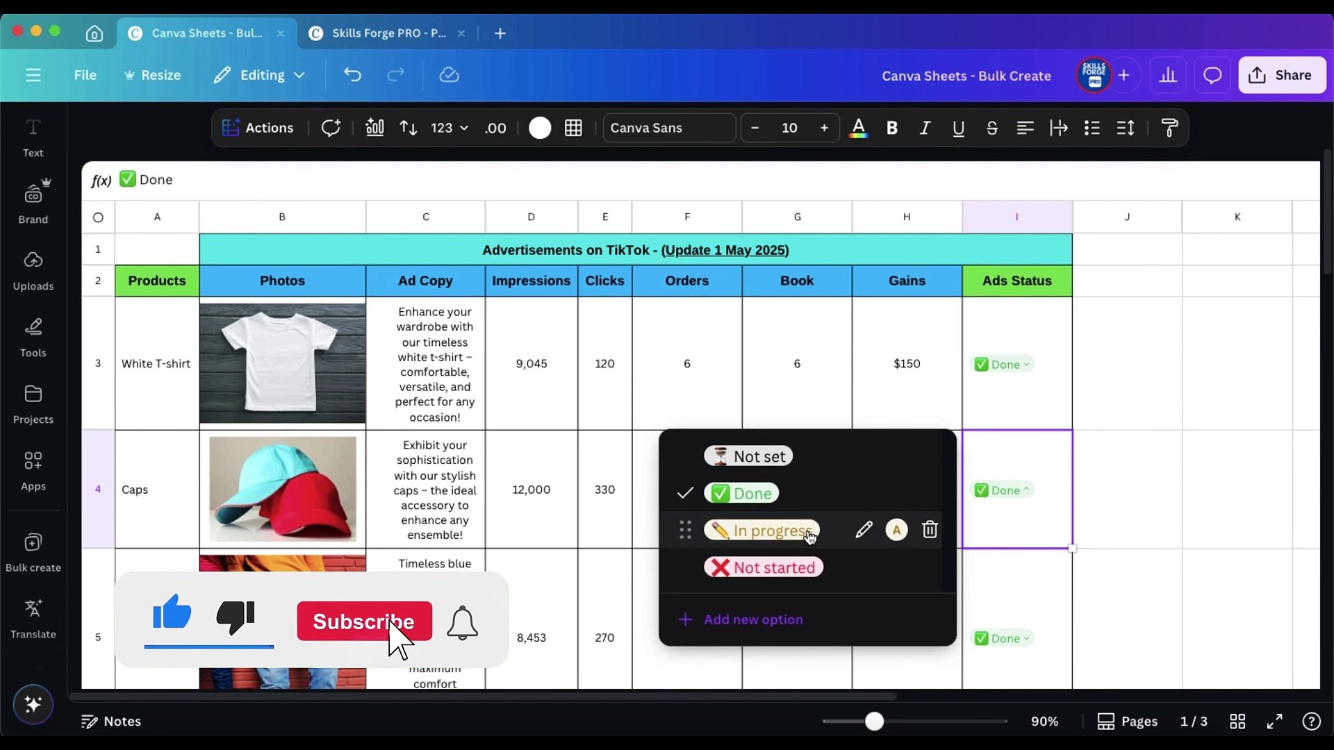 How to Add Dropdown Menus in Canva Sheets