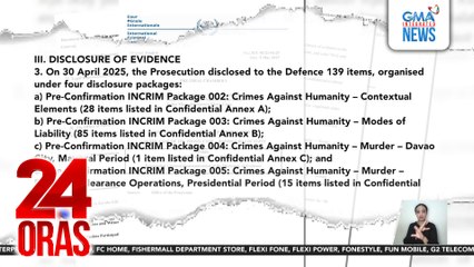 Karagdagang 139 na ebidensiya, isinumite ng prosekusyon vs FPRRD | 24 Oras