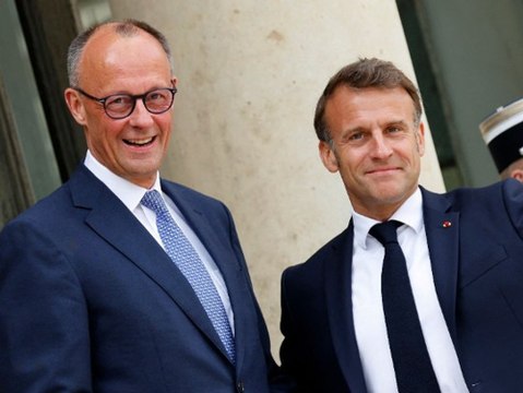 Emmanuel Macron empfängt Friedrich Merz in Paris
