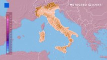 Mappa relativa a precipitazioni previste
