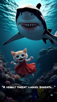 Brave Dad Saves Kitten😺🤗 | Daddy cat vs Shark🦈 ✨