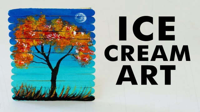 DIY Easy & Acrylic Painting On Ice Cream Stick - Popsicle Stick Art
