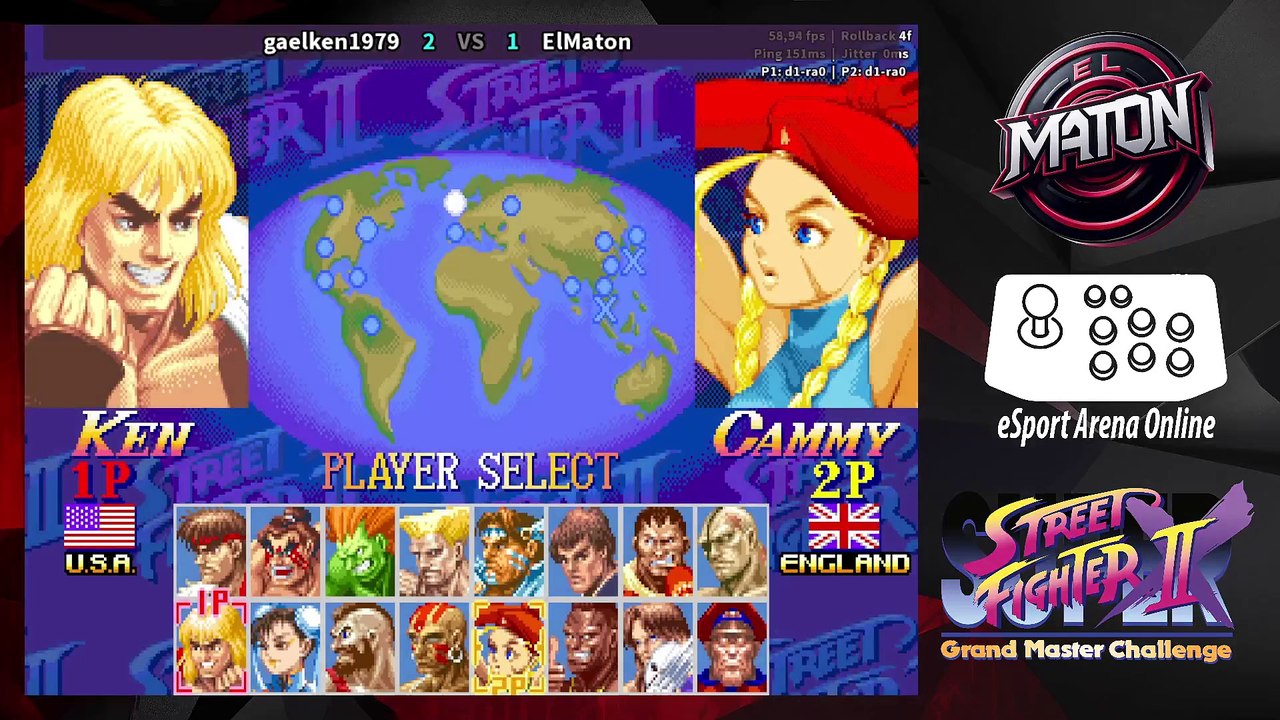 Super Street Fighter II X Grand Master • Luchas en linea • "gaelken1979" VS "ElMaton" (2025/05/07)