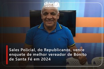 Sales Policial, do Republicanos, vence enquete de melhor vereador de Bonito de Santa Fé em 2024