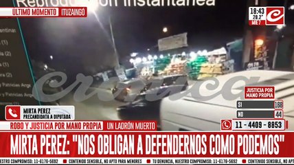 Mirta Pérez: "Los delincuentes nos obligan a defendernos como podamos"